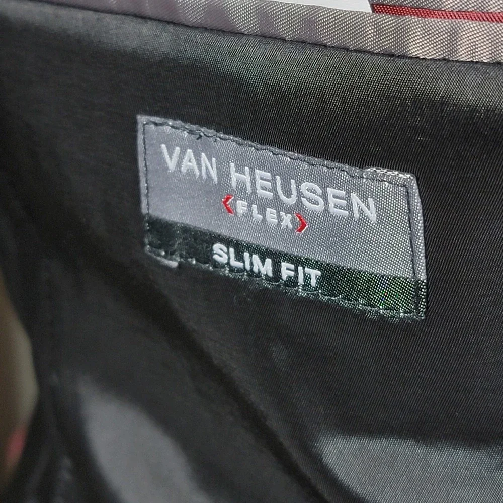 Van Heusen Flex Men's Sport Coat Blazer Two Button‎ BLACK Slim Fit Size 40S